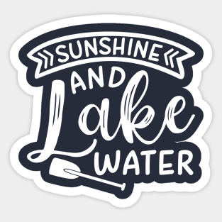 Sunshine and Lake Water Camping Kayak Sticker